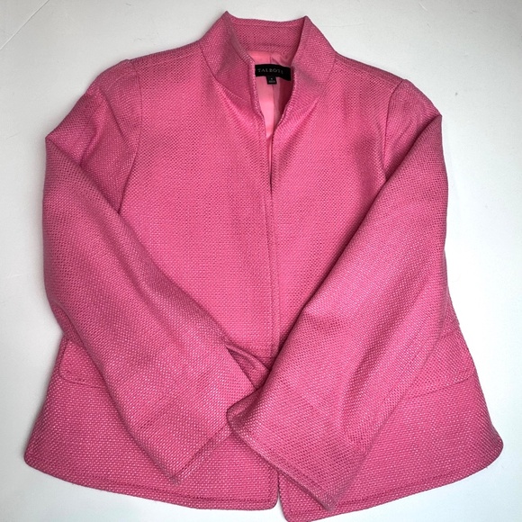 Talbots The Jackie Fit Hot Pink Tweedy Blazer Size 4 - Picture 9 of 10